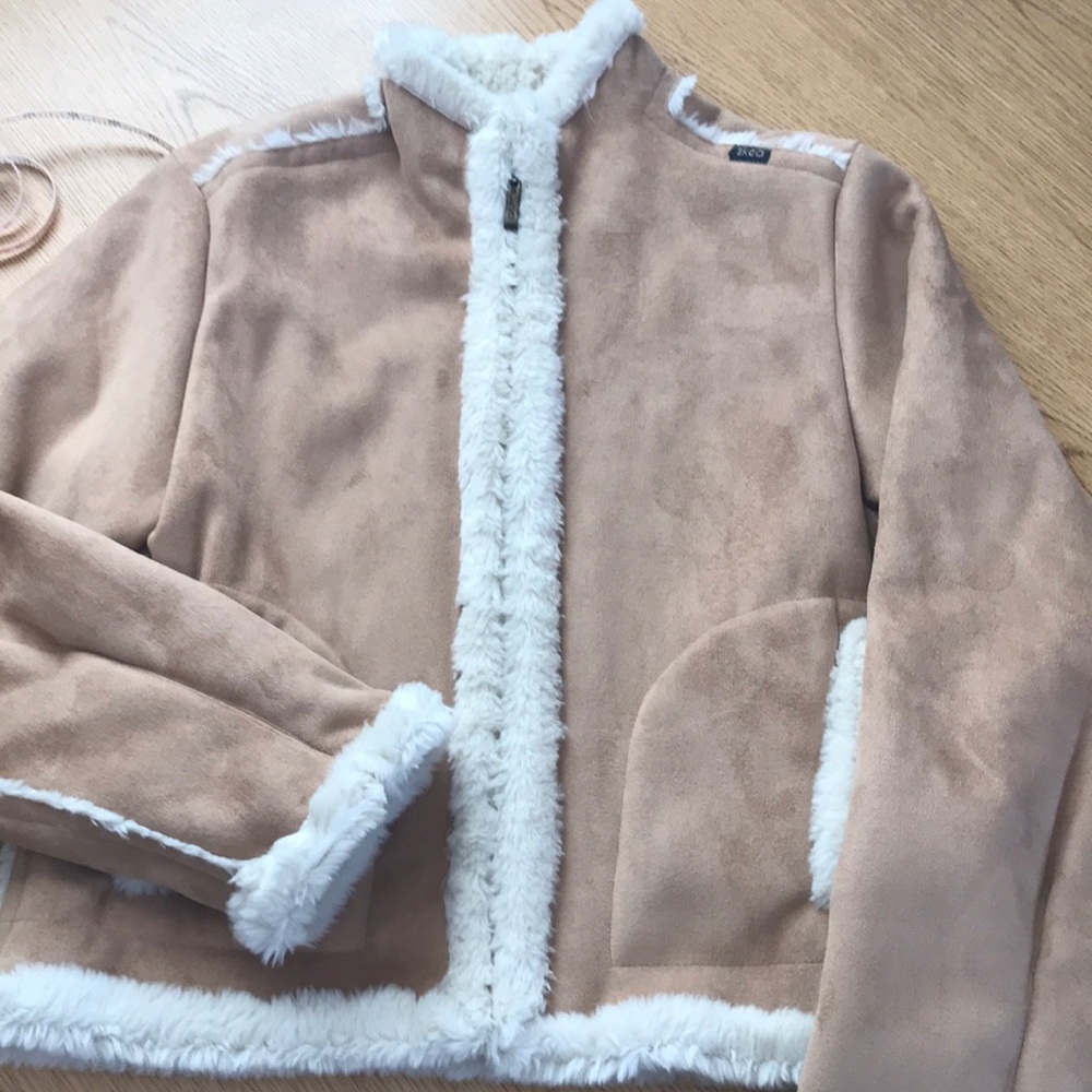 Skea suede coat with faux fur lining - Picture 1 of 5